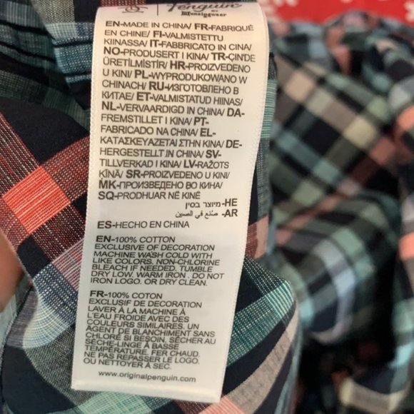 PENGUIN NWT MEN’S PLAID LIGHTWEIGHT‎ SHIRT SIZE XXL - Picture 7 of 7